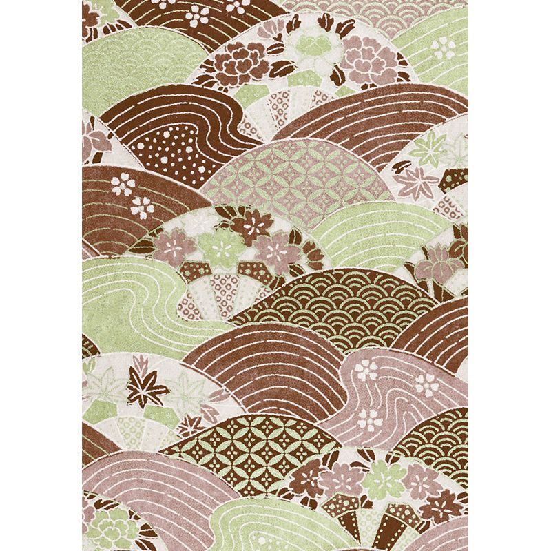 Green Blossom Mural Wallpaper Flower Modern Style Washable Wall Covering for Kitchen