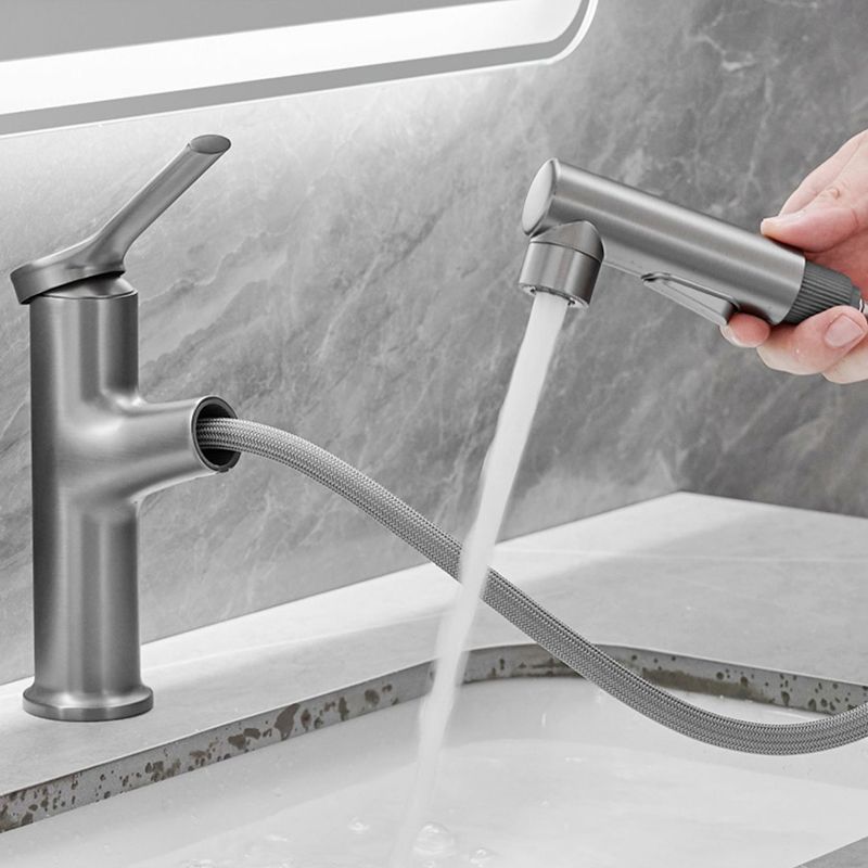 Modern Style Retractable Vessel Faucet Single-handle Low Arc Copper Vessel Faucet