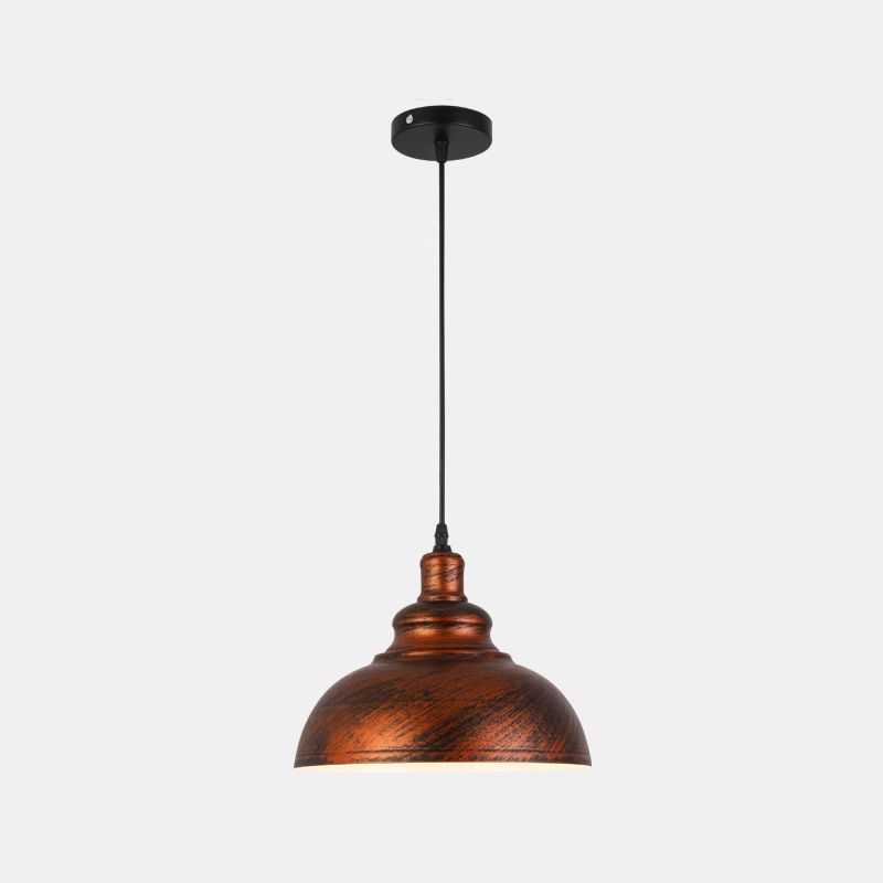 Metal Ceiling Pendant Light Farmhouse Style Dome Shaped Restaurant Pendant Ceiling Light