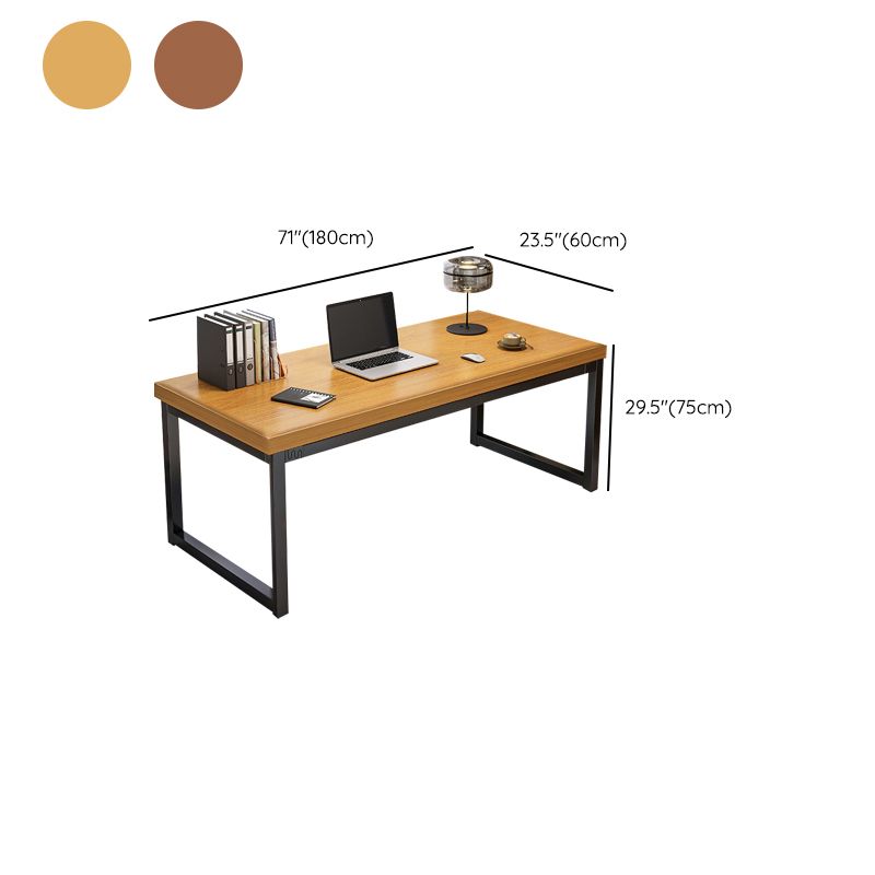 Wood Contemporary Office Desk Antique Finish Computer Desk with Metal Legs