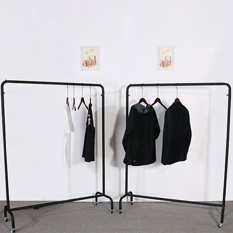 Industrial Coat Rack Free Standing Metal Hall Stand with Wheels