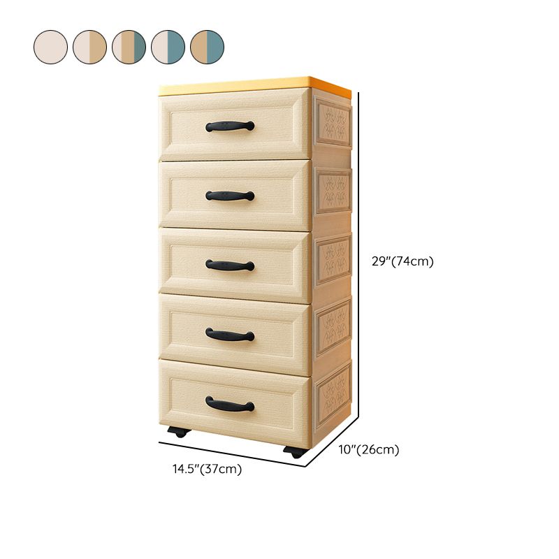 Scandinavian Kids Furniture Plastic Nursery Dresser with Drawers for Bedroom