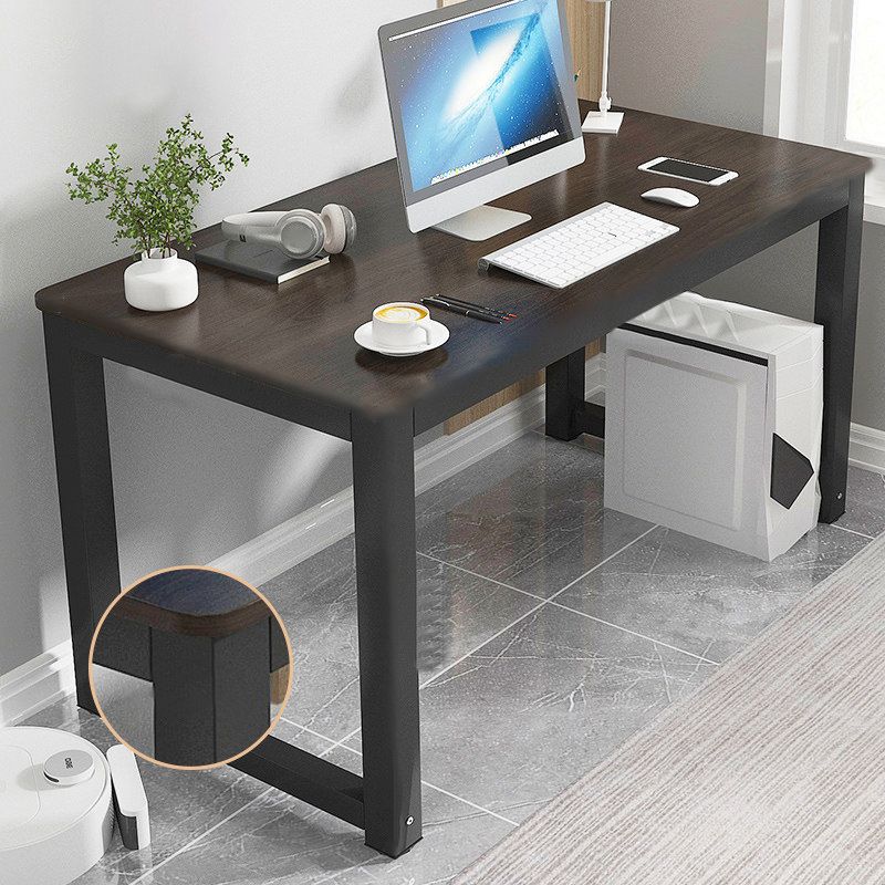 Modern Writing Desk Antique Finish Wooden Computer Desk with Metal Legs