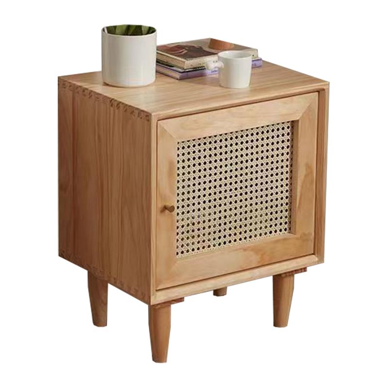 Rattan Bedside Table Modern Minimalist Night Table with Legs