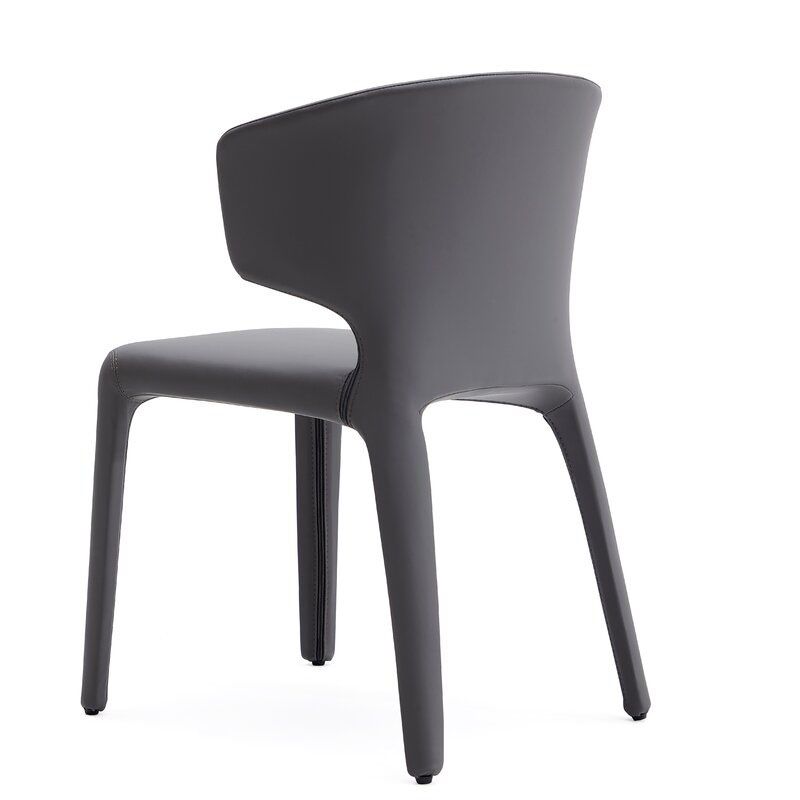 Glam Armless Dining Chairs Wingback Side Chair with Stainless Steel Legs