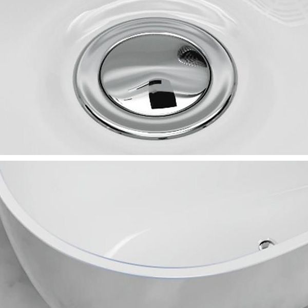 Modern Oval Freestanding Bath Acrylic Soaking White Center Bathtub