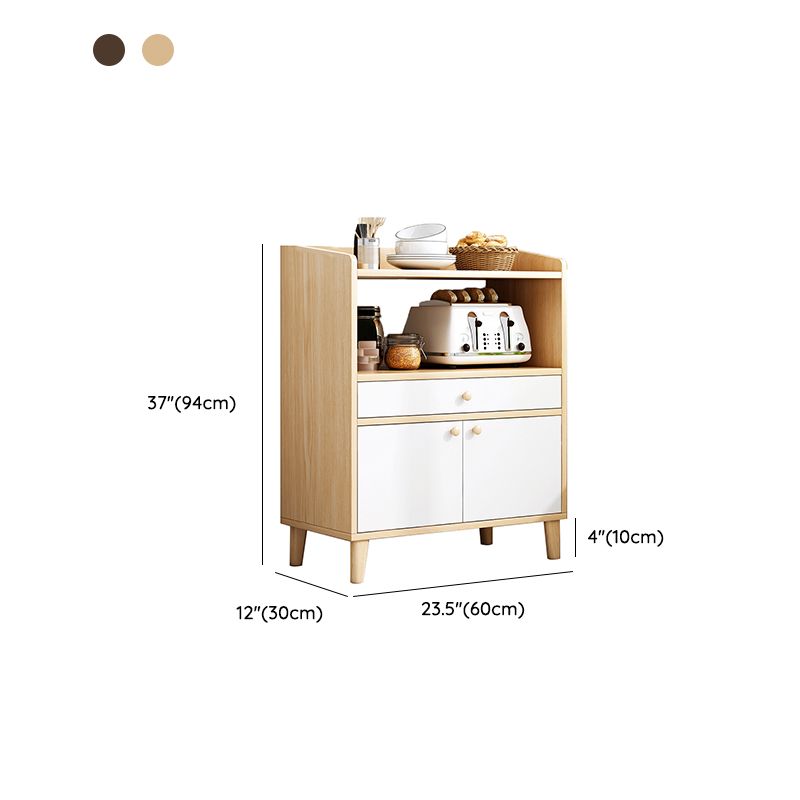 Modern Style Dining Server Engineered Wood Server with Open Storage