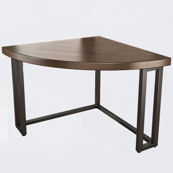 Corner Table Modern Style Solid Wood Top Black Metal Table Legs for Bedroom