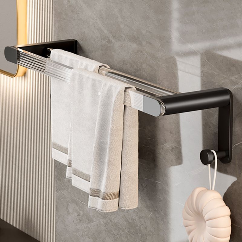 Black Finish Bathroom Set Metallic & Acrylic Bathroom Hardware Set in Stainless Aluminum