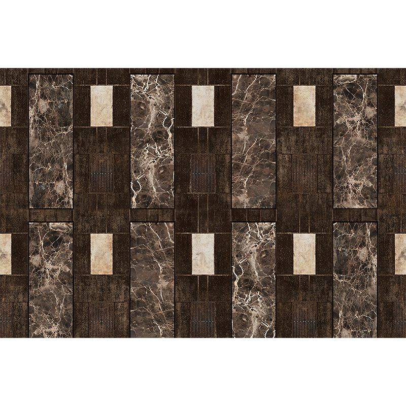 Dark Brown Marble Wallpaper Murals Moisture Resistant Rustic Living Room Wall Art