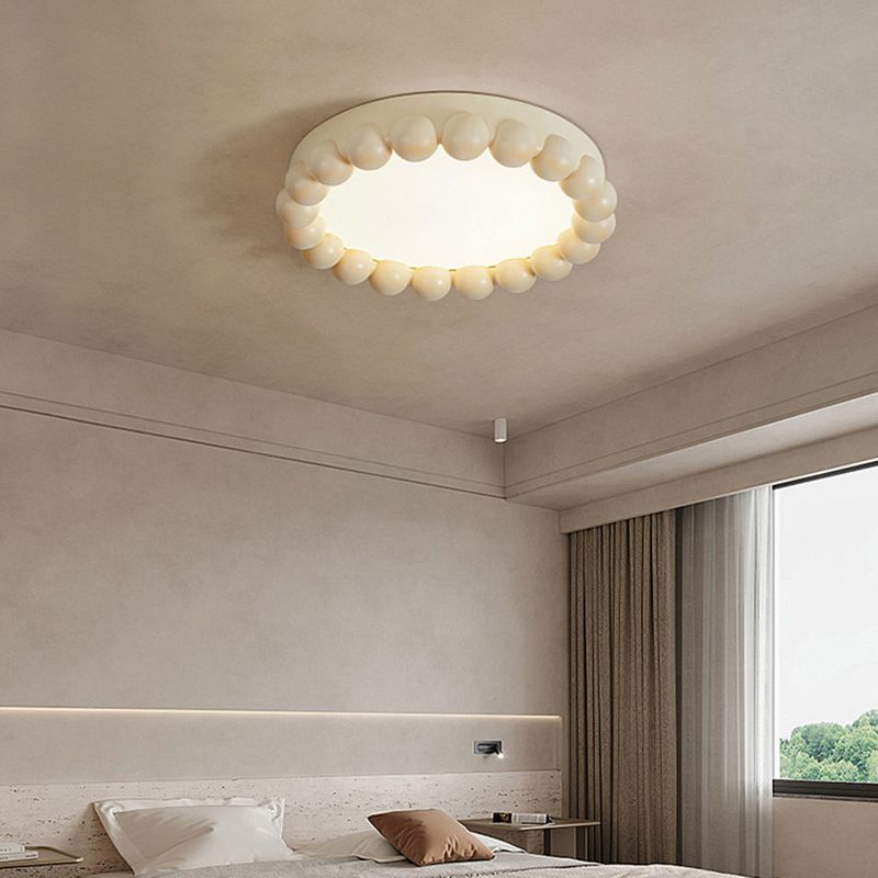 Contemporary LED Round Flush Mount Resin and Acrylic Ceiling Flush in 3 Colors