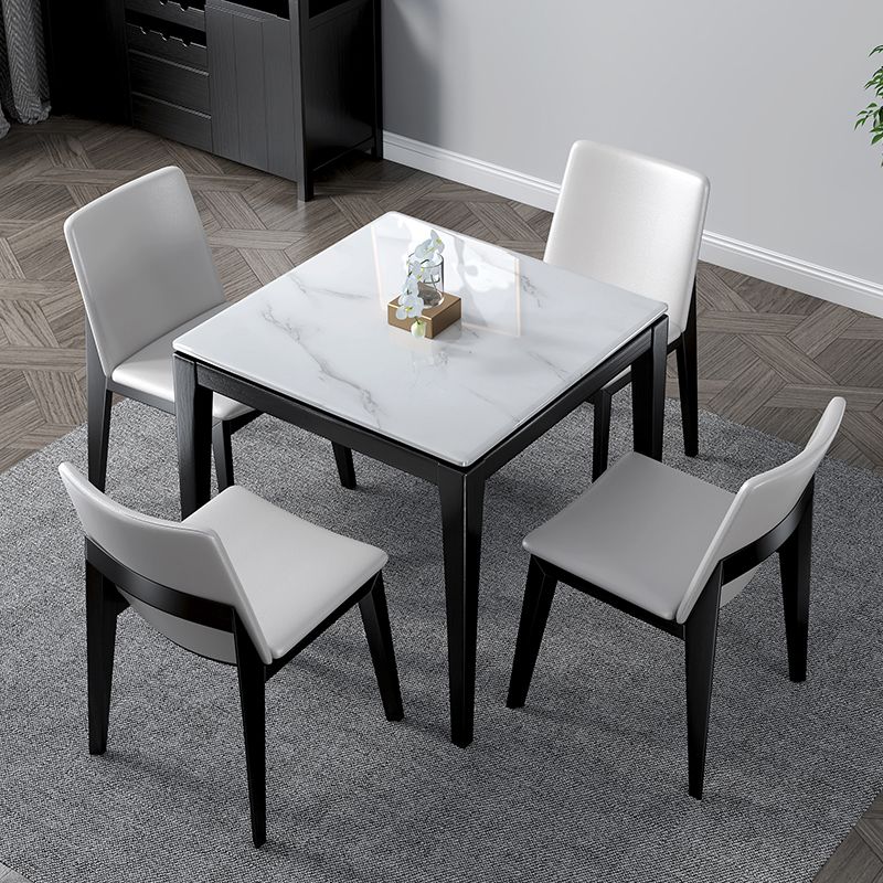 Tavolo da pranzo in marmo quadrato in stile industriale 4 gambe tavolo per sala da pranzo