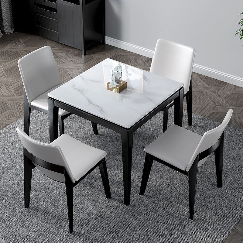 Mesa de comedor de mármol cuadrado Mesa de 4 patas de estilo industrial para comedor