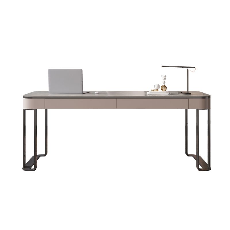 Modern 2 Drawers Office Desk Stone 29.53-inch Tall Writing Desk