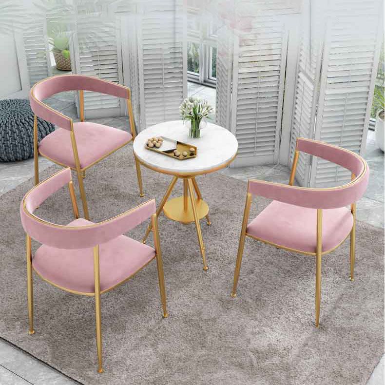 Nordic Design Open Back Side Chair Luxury Dining Fabric Side Chair