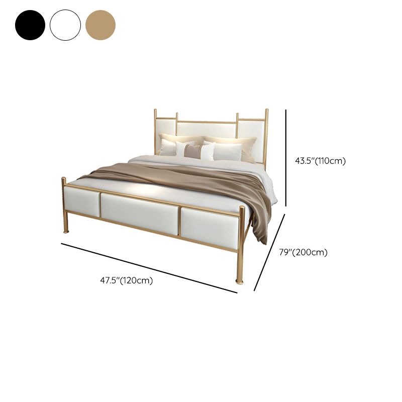 Metal Bed Frame Contemporary Standard Bed with Custom Gold Legs
