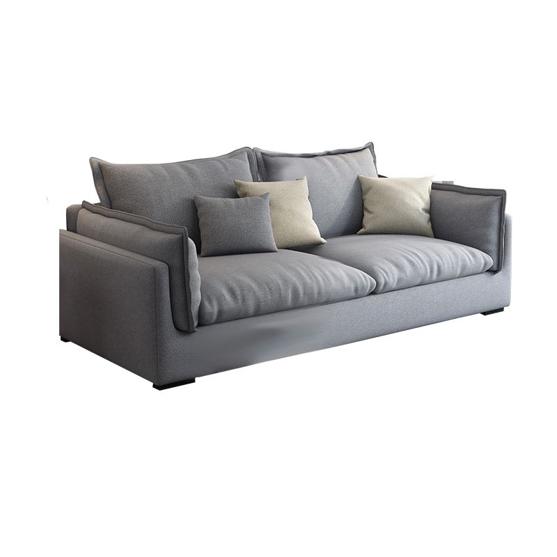 Contemporary Stationary Living Room Couch Gray Pillow Top Arm Sofa