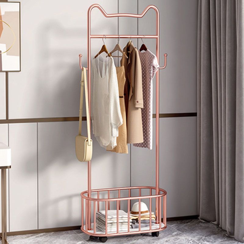 Contemporary Hall Stand Metal No Distressing Hooks Included Free Standing Rack Metal