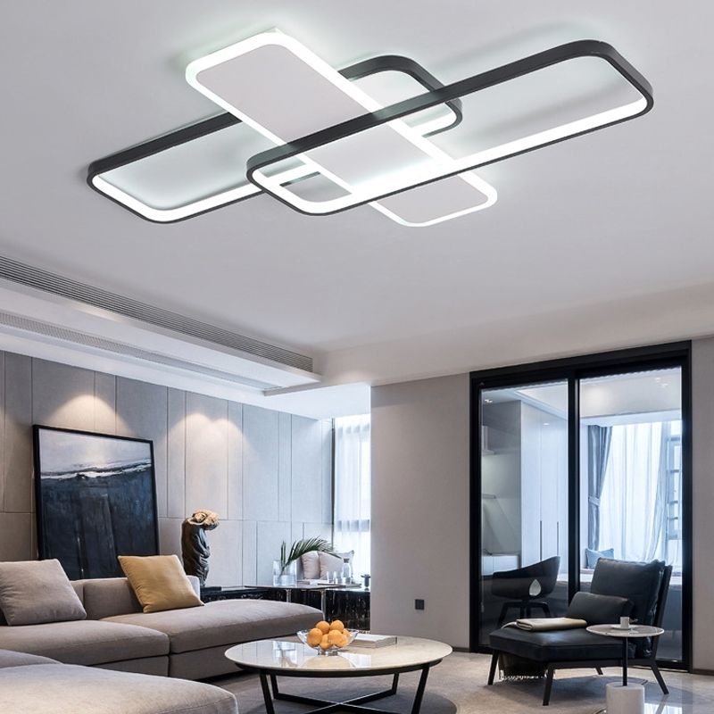 Metal Geometrical Ceiling Mounted Light Modern LED Ceiling Light Fixture for Living Room