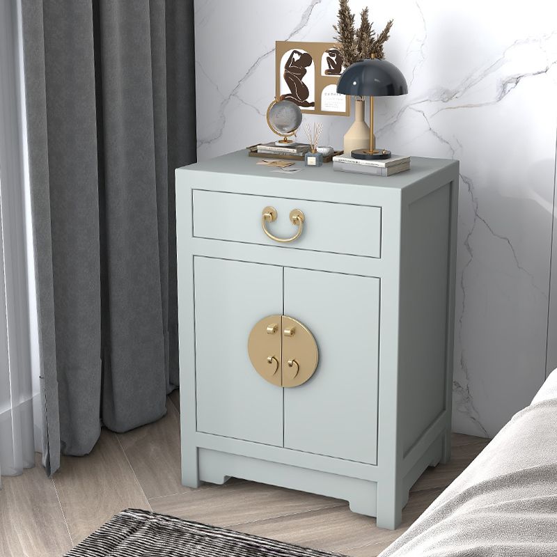 Solid Wood Nightstand with Cabinet 27.5"Tall 1 - Drawer Nightstand