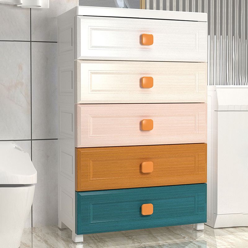 Scandinavian Kids Furniture Plastic Vertical Nursery Dresser with Drawers