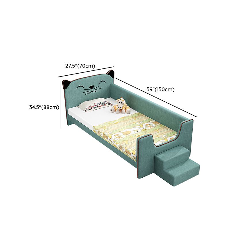 Modernism Solid Wood Nursery Bed Upholstered Crib with Mattress