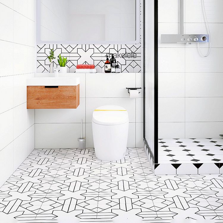 Patterned Rectangular Tile Modern Straight Edge Glazed Floor Tile