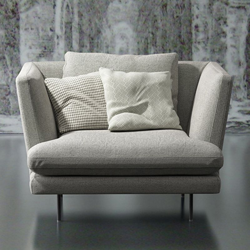 Modern Light-grey Pillows Top Seating Standard Square Arm Sofa