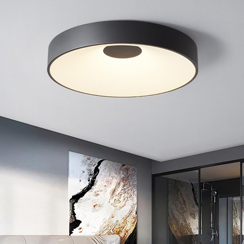 Round Flush Mount Ceiling Light Fixture Minimalist Metal LED Ceiling Mount Lamp