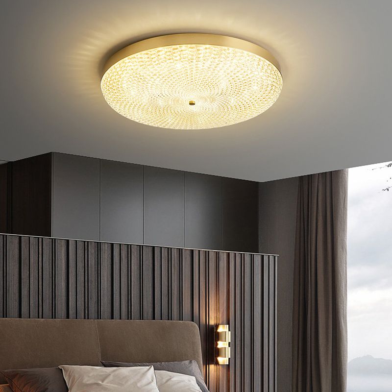 1-Light Drum Flush Mount Ceiling Light Modern Acrylic Flush Mount Lighting