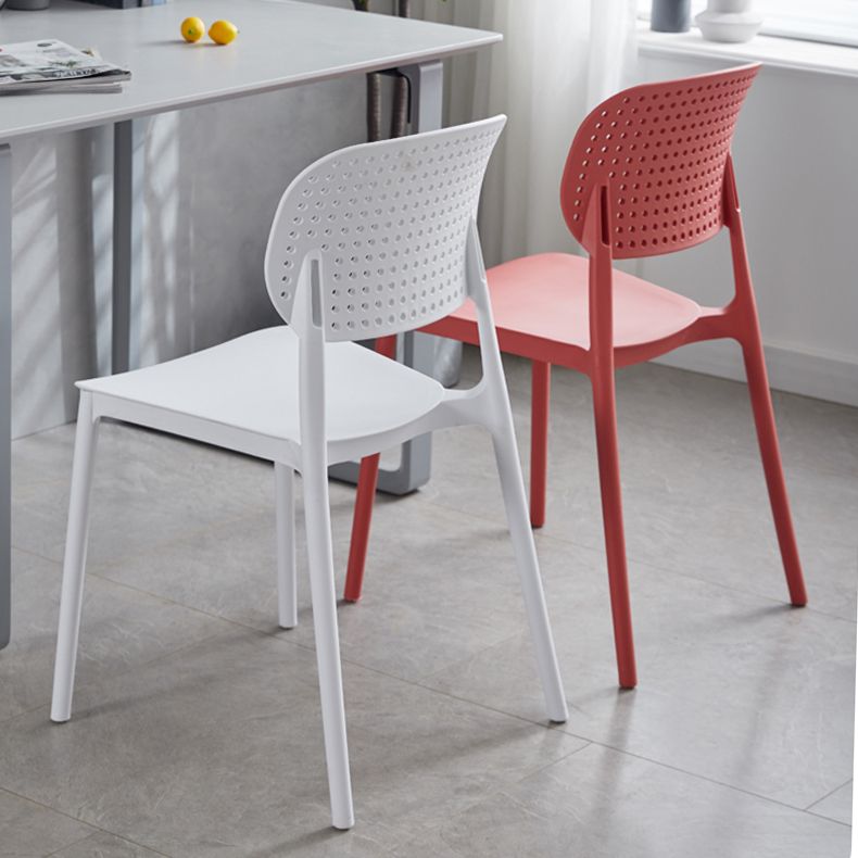 Contemporary Stackable Chair Plastic Open Back Kitchen Armless Chair