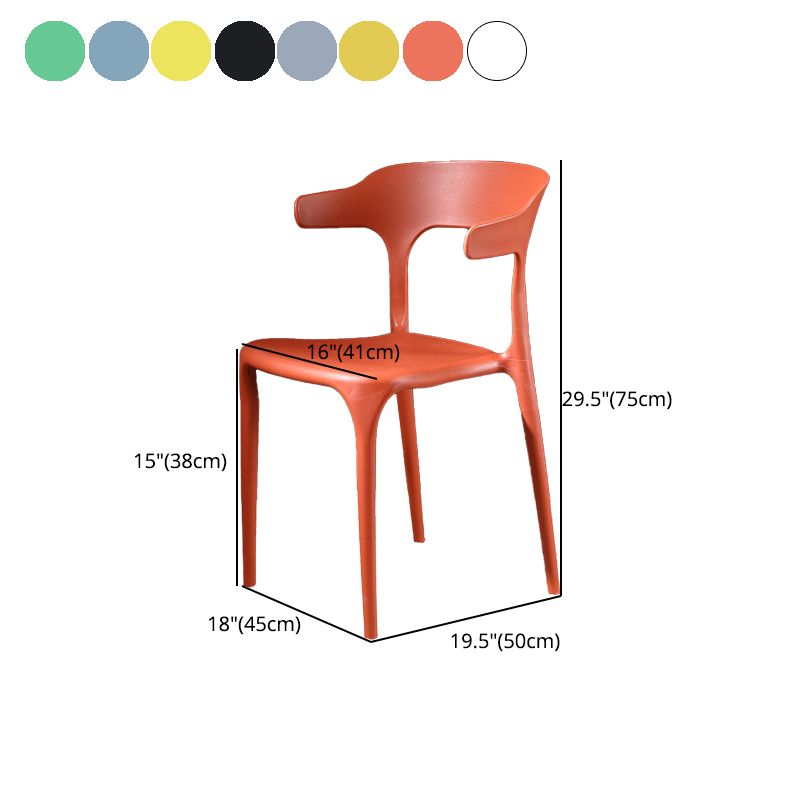 Nordic Style Side Chair Plastic Open Back Dining Side Chair for Patio Dining