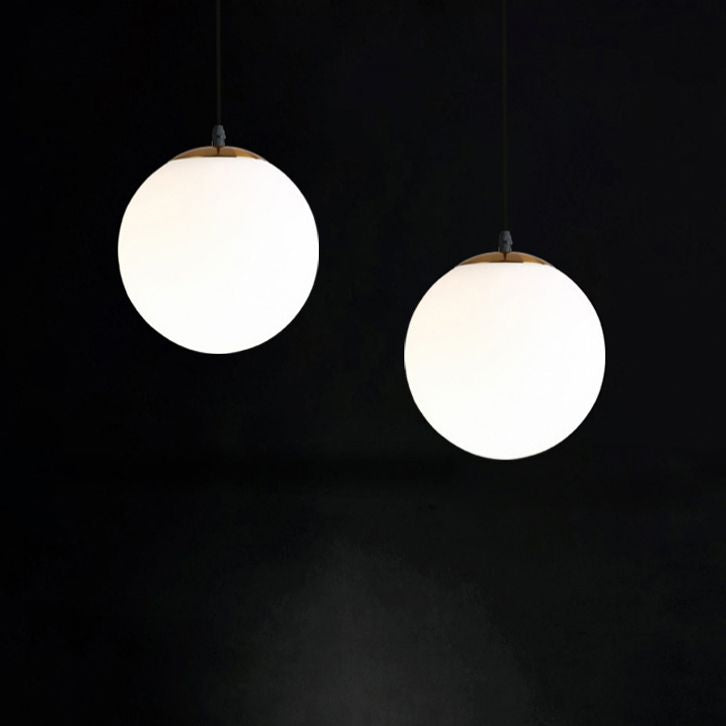 1 Licht bolvormig hanglamp Modern eenvoudig mat wit glas glas eettafel hangende lamp