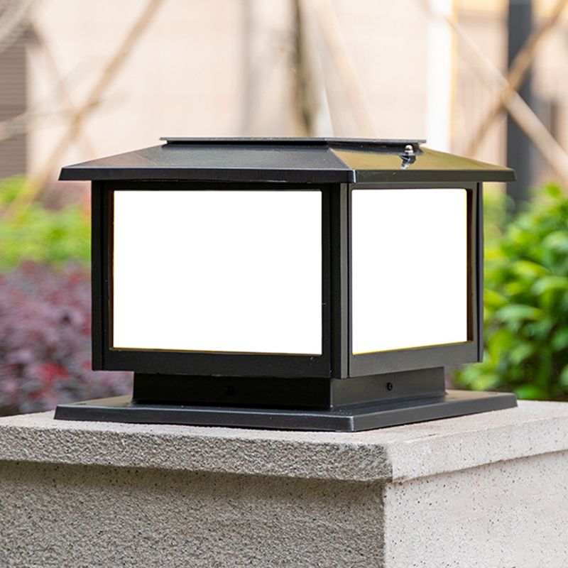 Modern Style Pillar Lamp Minimalist Outdoor Lamp for Backyard