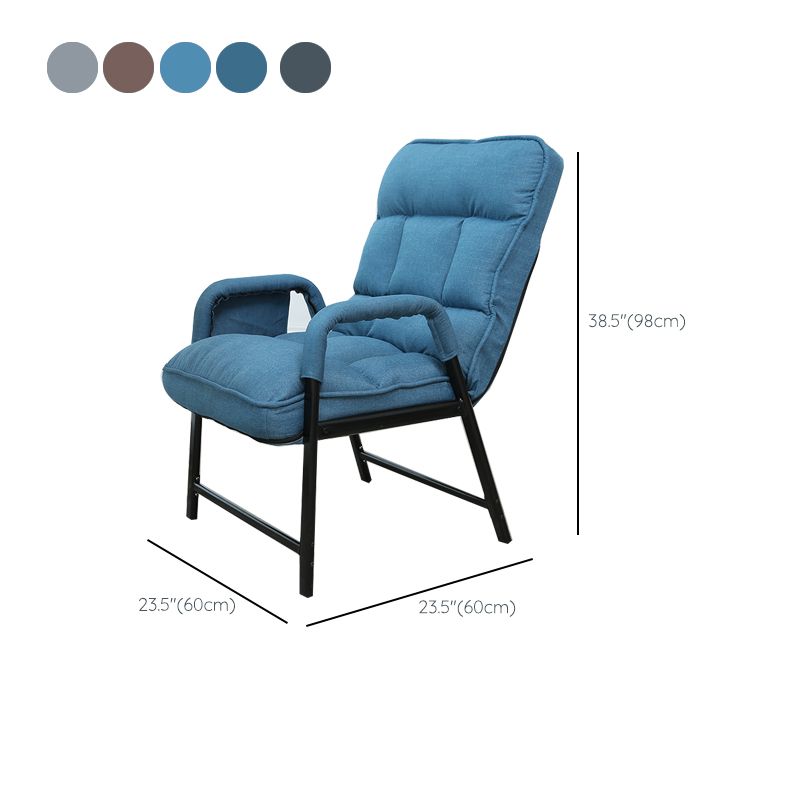 Contemporary Recliner Chair with Side Pockets and Metal Legs and Tufted Back