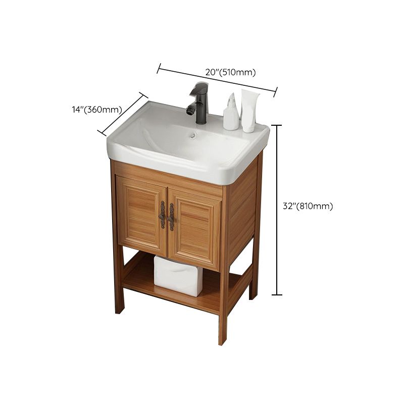 Contemporary Vanity Sink Wooden Mirror Cabinet Bathroom Space Saver Vanity