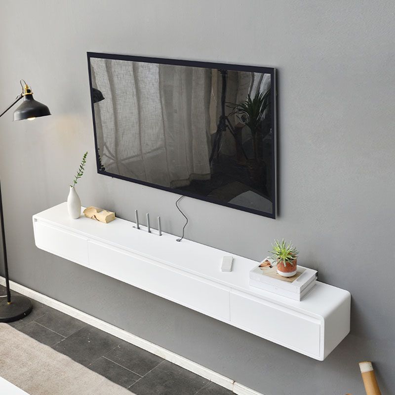 Wall-mounted TV Console Solid Wood TV Media Console with Drawers