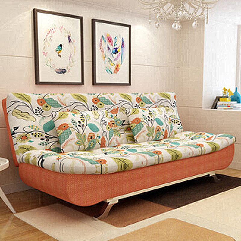 74.80" L√ó 34.65" W √ó 35.43" H Linen Slipcovered Couch  Armless Sofa with Biscuit Back