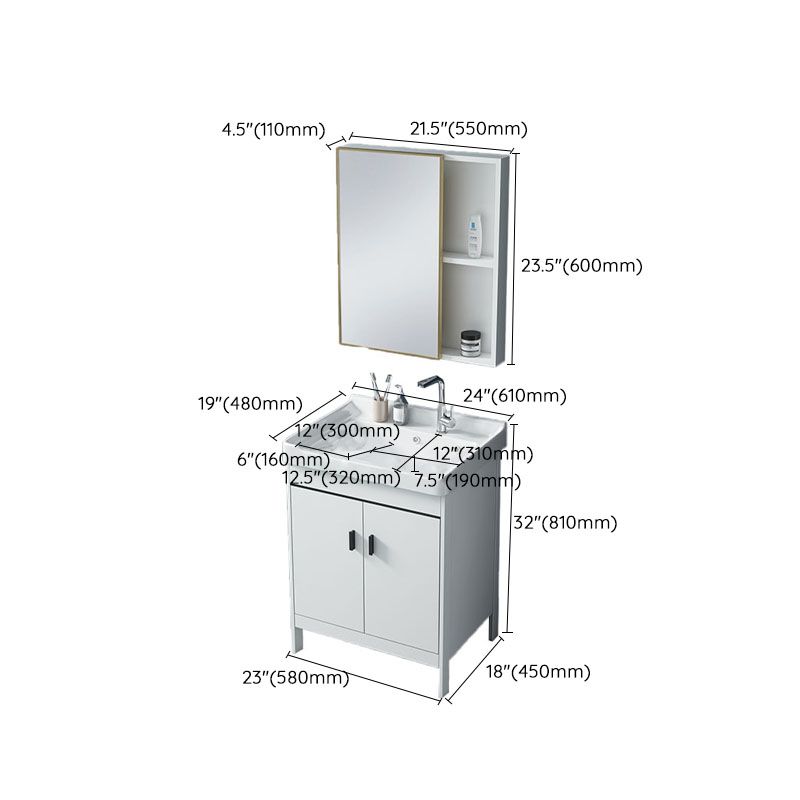 Gorgeous Metal Vanity Cabinet Freestanding Standard Open Console with Sink Set