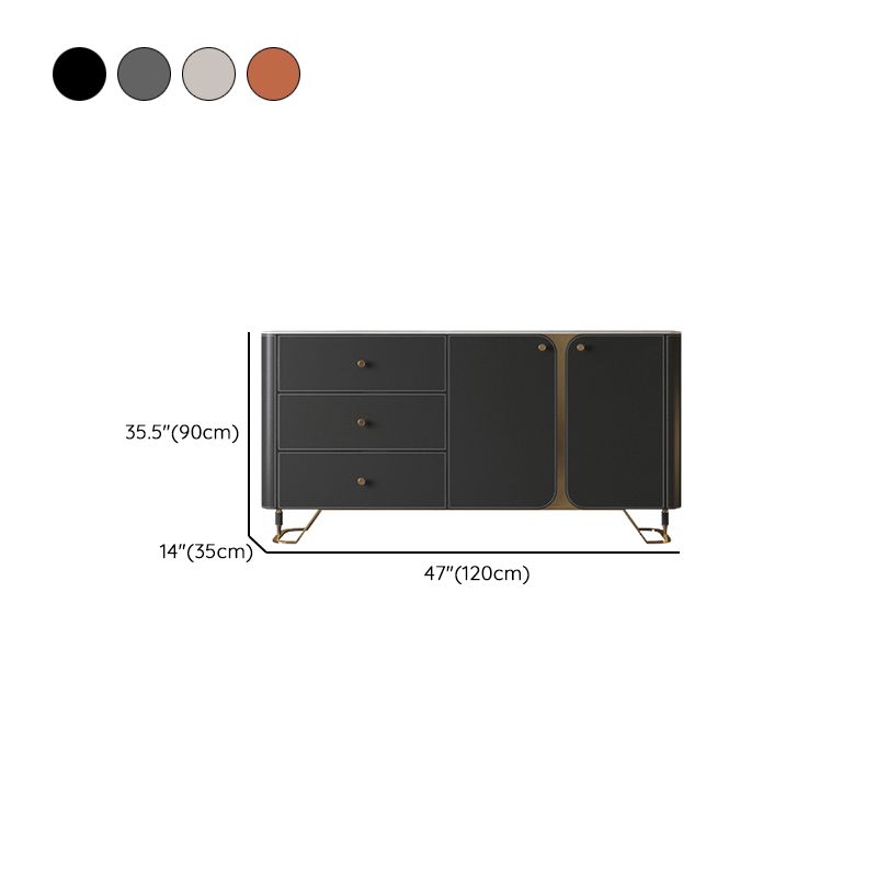 3 Drawers Buffet Stand Glam Sideboard Buffet with 4 Shelves for Kitchen