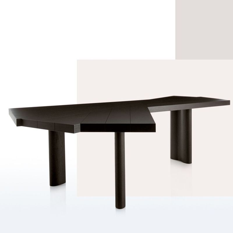 Contemporary Style Office Laptop Table Wooden Writing Desk in Black