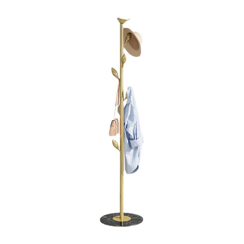 Contemporary Metal Hall Stand Hooks and Leaves Shape Hall Tree Coat Hanger