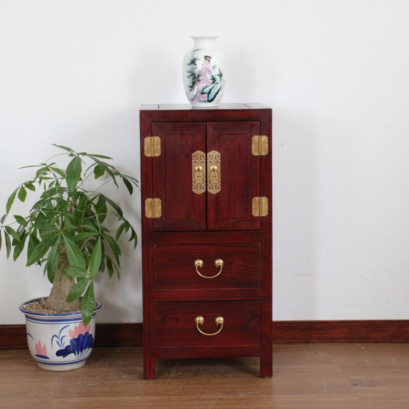 16" W Traditional Style Storage Chest Vertical Wood Combo Dresser with Drawers and Doors