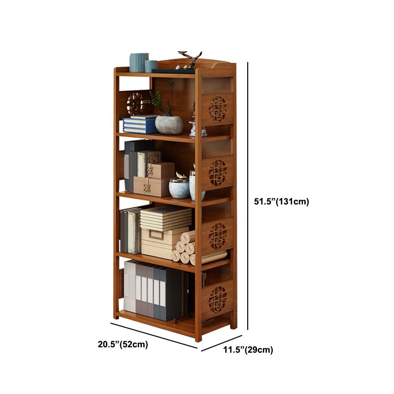 Contemporary Brown Book Shelf Office Open Shelf Bookcase with Drawers