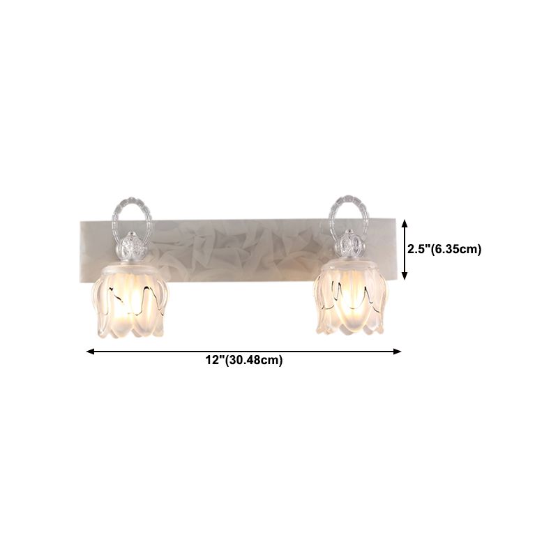 2 / 3 / 4 - Light Bathroom Light Fixture Adjustable Metal and Glass Shade Bath Sconce