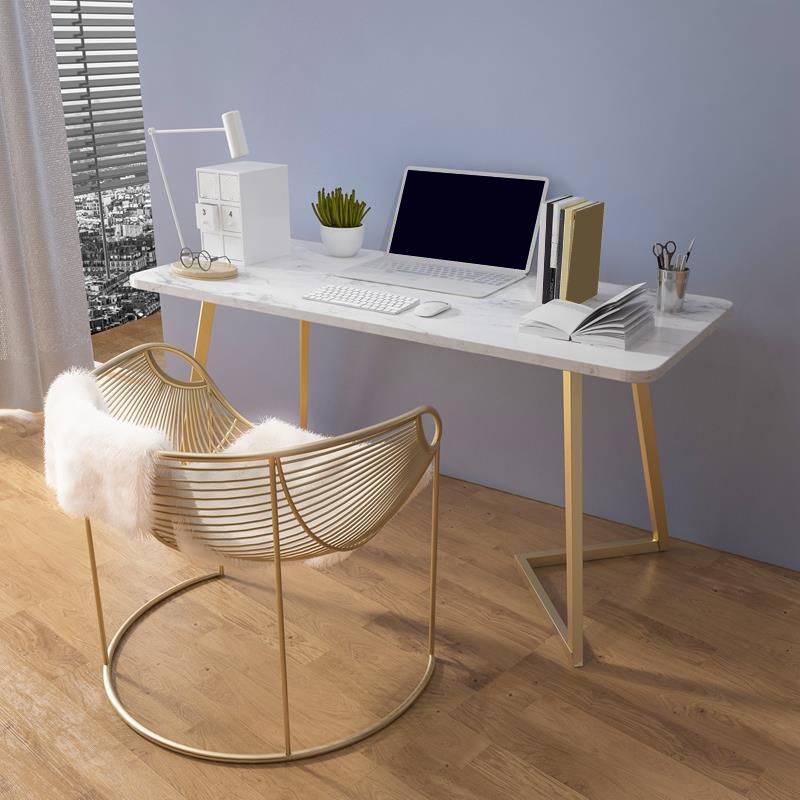 Rectangular Shaped Office Desk White/Grey Writing Desk for Office