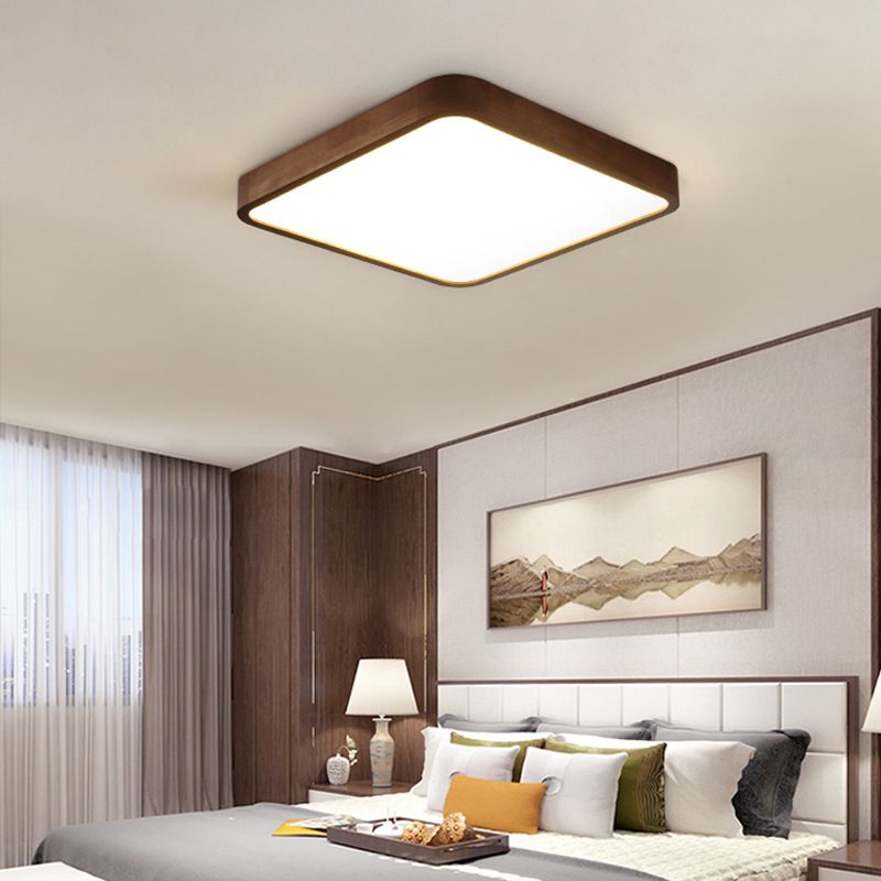 Wood Geometric Flush Mount Light Fixture Modern 1 Light Flush Mount