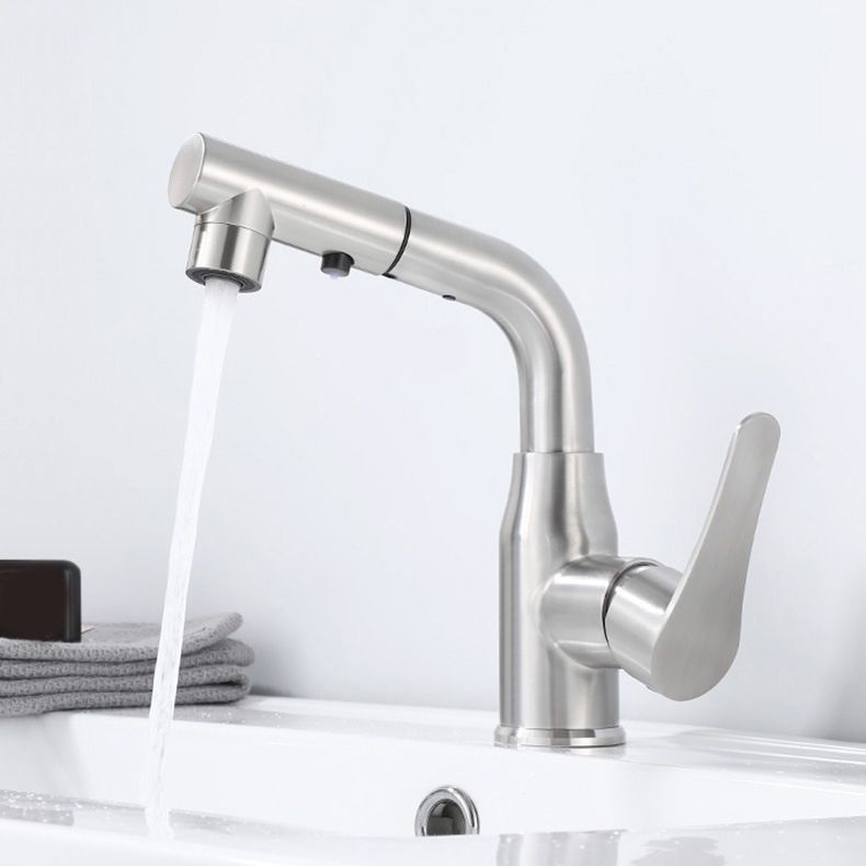 Modern 1-Handle Bathroom Sink Faucet Circular Vessel Sink Faucet Stainless Steel