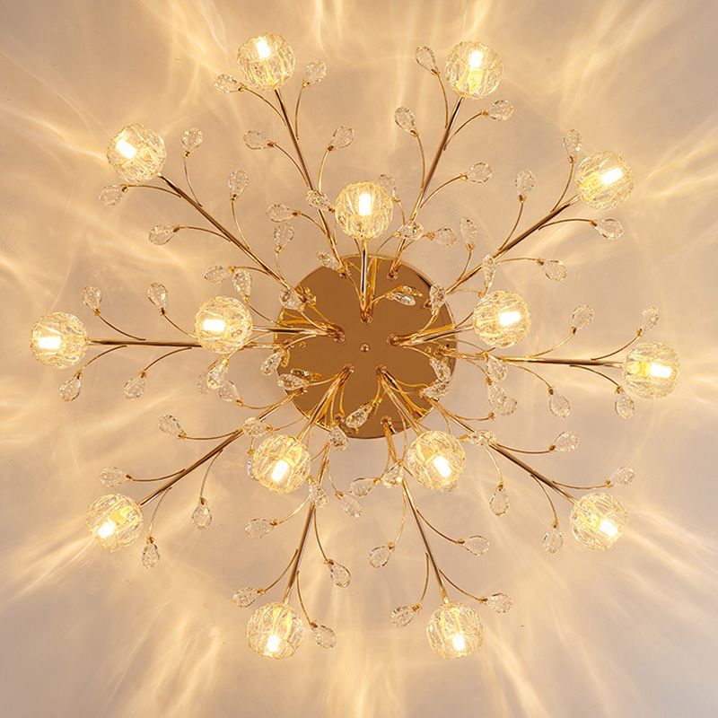 Modern Spherical Ceiling Flush Mount Lights Crystal Ceiling Light