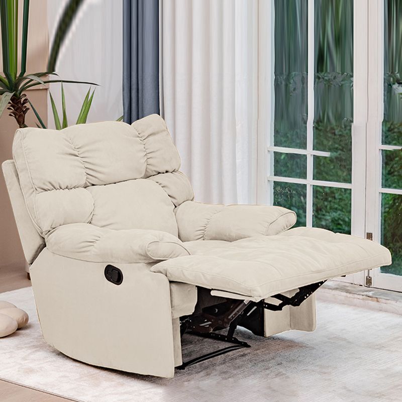 Modern Microsuede Standard Recliner with Independent Foot and Tufted